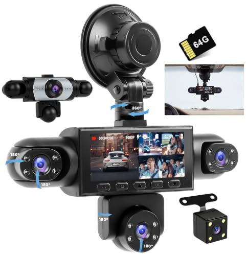 Realdio Dashcam 1080p 5 Canales Coche 3.16pulg