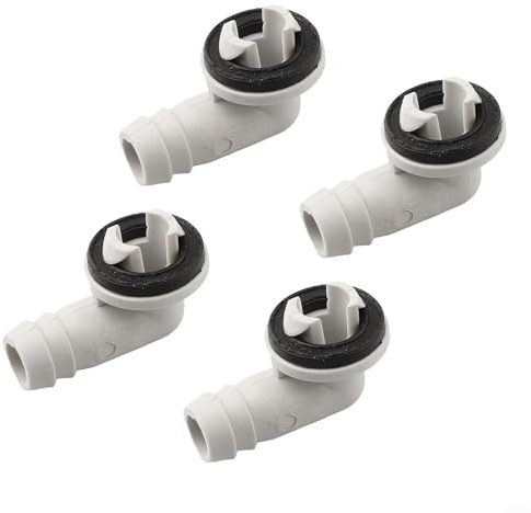 Raccordo a gomito per tubo di scarico condensa AC con gomma per guarnizione ad anello, compatibile con tubi di scarico standard da 15 mm e 16 mm (4 pezzi)