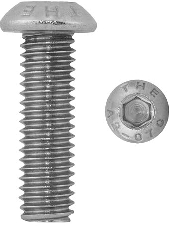 Linsenkopfschrauben M6 X 30 ISO 7380 mit Innensechskant (ISK) Edelstahl A2 (50 Stück) - V2A Linsenschrauben Rundkopfschrauben Flachkopfschrauben