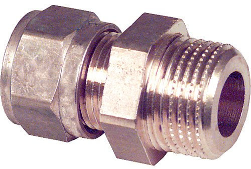 Klemmringverschraubung aus Messing, AG, 22 mm x DN 15 (1/2)