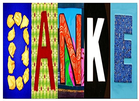 DigitalOase 4 kleine Dankeskarten Danke Tischkarten - 4 Klappkarten incl. 4 weiss Kuverts DIN A7 (aufgeklappt ca. 10 x 14 cm) #HERZDA (LETTERS)