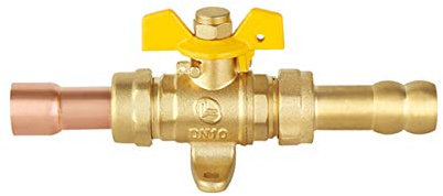 Rubinetto valvola gas RAME 16 portagomma tubo 18 bianco GPL metano GAS