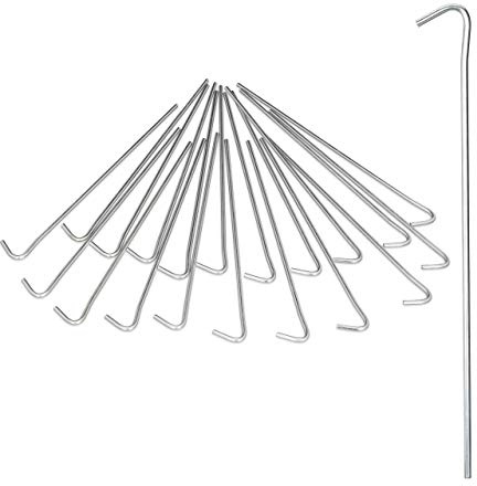Relaxdays tältspik, set om 20, tältpinnar, camping, markankare för tältmontering, krokar, jordankare 22 cm, stål, silver, 22,00 x 2,50 x 0,30 cm