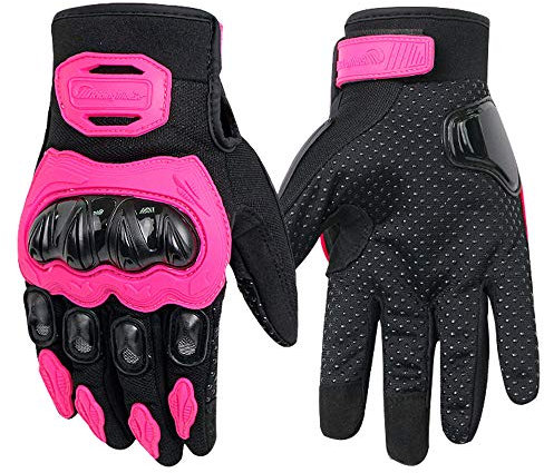 CHQQQ Gants De Moto Quatre Saisons Antidérapants pour Hommes Et Femmes Peuvent Toucher L'écran,Pink-M
