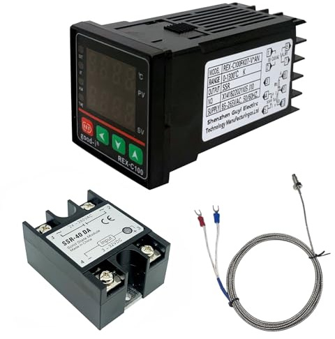 Digital temperaturregulator REX-C100, 0 ℃ ~ 1 300 ℃ larm PID temperaturregulator kit digital intelligent termostatreläutgång med K-typ