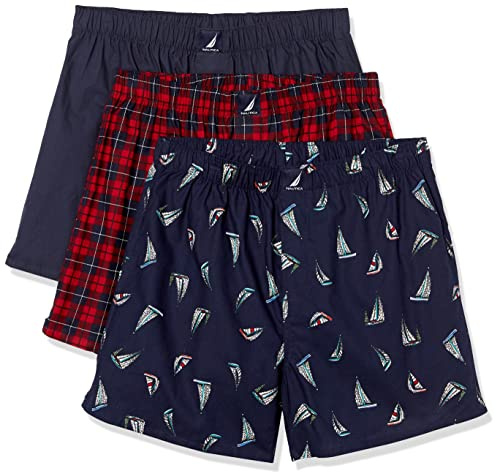Nautica Men's Classic Cotton 3-Pack Woven Boxers
