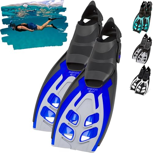Khroom Flossen Erwachsene Gr. 36-47 - Hochwertig, Made in Italy, Schwimmflossen zum Schnorcheln & Tauchen, Unisex verstellbare Schnorchelflossen / Taucherflossen Damen & Herren