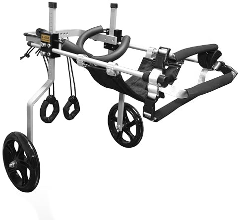 KAJILE Verstellbarer 2-Rad-Hunderollstuhl, XL-3 Größe für behinderte Hund Hinterbeine Rehabilitation, geeignete Höhe 55-70cm, Breite 21-28cm, Länge 30-40cm