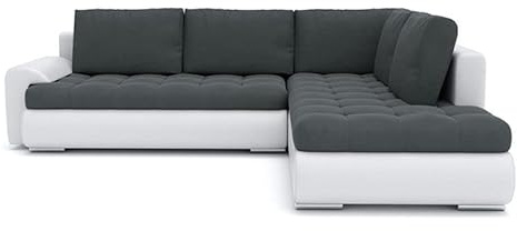 Ecksofa Tokio V mit Schlaffunktion! Best Schlafsofa. Eckcouch Bettkasten. Couch Wohnzimmer Polstermöbel. Möbel Schlaffunktion. Schlafsofa Bettkasten.(Jasmine 96 + Soft 17 RECHTS), 200x75x230
