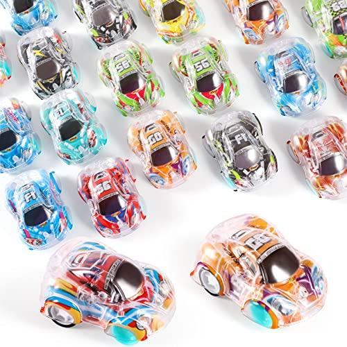 28 Pull Back Cars Mini Toy Cars Set Party Bag Fillers For Kids Party Bags | 4.5 Cm Mini Cars, Easy Pull-Back Action, Durable Plastic Racing Car, Party Favours, Christmas Stocking Fillers, Age 3+