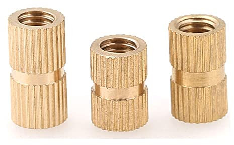 M1.4 M1.6 M2 M2.5 Massive Rändelmuttern aus Messing Rändelmuttern Setzen eingebettete Muttern ein(M1.4X2.5X3mm-50pcs)