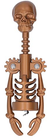 Sacacorchos de Vino con Diseño de Calavera, Abrebotellas Portátil para Bar, Hogar, Ceremonias, Cumpleaños, Bodas, Negro
