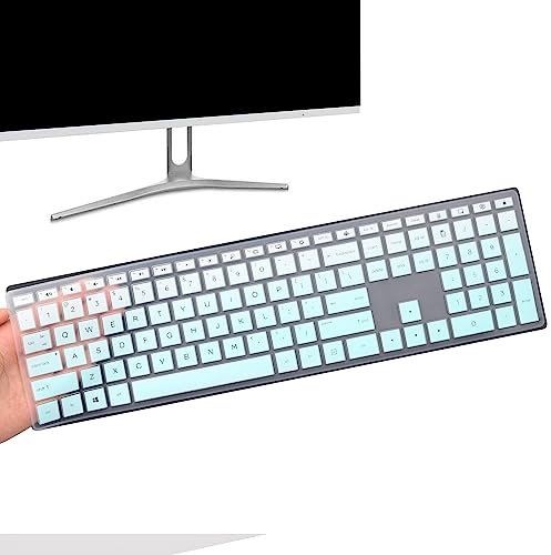Keyboard Cover for HP Pavilion 27 inch All in One Desktop 27-xa0014/27 Xa0055Ng/0370Nd/0076Hk/0010Na, HP Pavilion 24-inch 24-xa0020 Xa0002A Xa0032 xa0013w,HP Pavilion Wireless Keyboard-Ombre Mint…