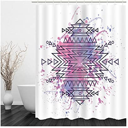 Whoiy Duschrollo Lang, Duschvorhang Eckbadewanne 165X200cm Polyester Bath Curtains Quadrat Bunt Waschbar Wasserdicht