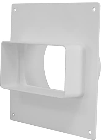 Ø 100mm-110x55mm Übergangsstück Flachkanal auf Rundrohr - Verbinder mit Flansch - Kunststoff PVC