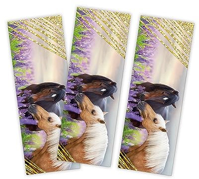 Minkocards 10 Lesezeichen Zwei Pferde Mitgebsel für Kindergeburtstag Mädchen Gastgeschenke für Mädchengeburtstag