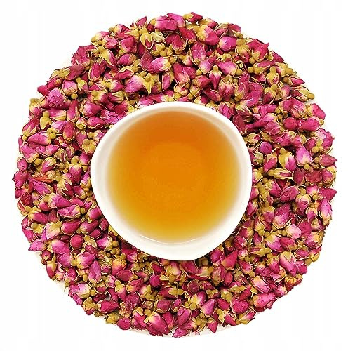Winoszarnia Getrocknete Rosenknospen Rot 1kg | XXL Großpackung Ganze Blüten | 100% Natürlich & Essbar | Für Tee, Deko, Bäder & Kosmetik | Wiederverschließbar