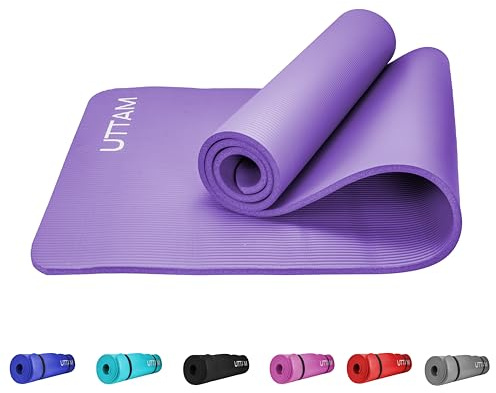 UTTAM Yoga Mat | Multi-Purpose Extra Thick Foam Exercise Mats | Stretching, Resistance Workout & Therapy – Pilates, Home & Gym Equipment Accessory for Men Women Kids (183 x 60cm) (Purple)