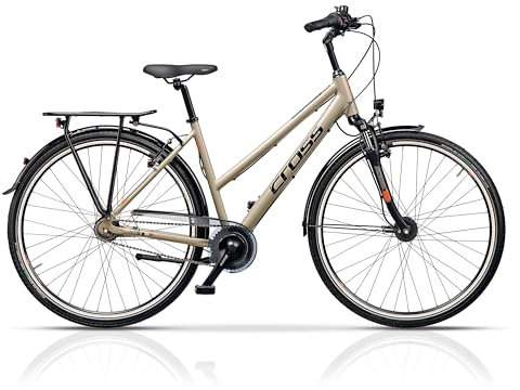Airtracks Damen City Fahrrad 28 Zoll Citybike CITERRA Lady - Shimano Nexus 7 Gang Nabendynamo - Beige Matt - Rahmenhöhen 44cm, 48cm und 52cm - (44cm (Körpergröße 155-165cm))