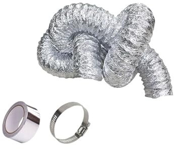 AITAF Aluminium Lüftungsschlauch Alu Flex-Schlauch Lüftungs Rohr + 2 Edelstahl Schlauchschellen für Wachstumszelt, Klimaanlagen, Wäschetrockner (Color : 1.5m, Size : 160mm)