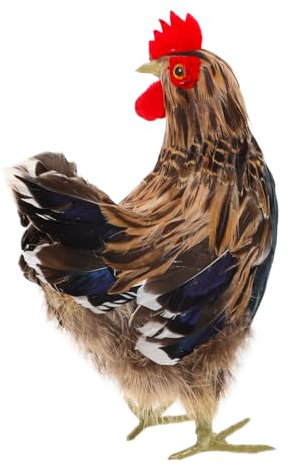 ORFOFE Modello Di Simulazione Del Pollo Statua Di Animale Statuetta Di Gallina Di Simulazione Statue e Sculture Da Giardino Modelli Piuma Artificiale Oggetti Di Scena