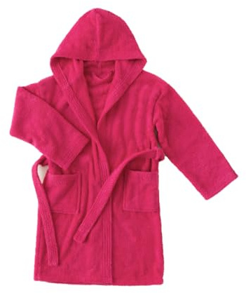 Superior Towel – Comfort – Kinder-Baumwollbademantel – Mädchen und Jungen, 450 g/m² Frottee, mit Kapuze und Taschen, waschbar bei 30 °C, 100% Baumwolle, 5 Farben, Größen 2–14 Jahre