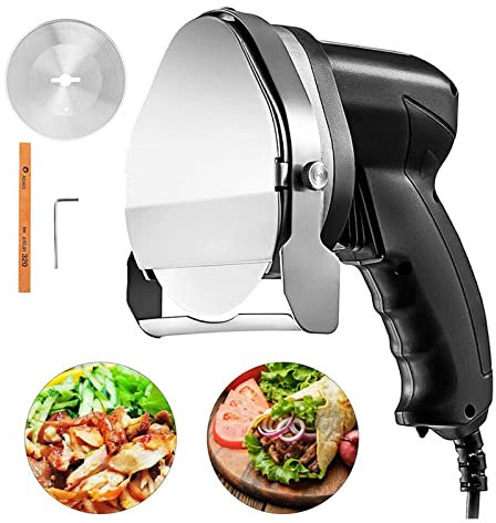 Couteau électrique sans fil 0-8mm 2 lames Shawarma Commercial Roast Gyro Machine de découpe de viande facile à utiliser(Electric Slicer)