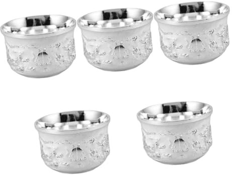 Garneck 5 Pz bicchiere di vino coppa set da vino Home decor tazza da tè modello antico bere tazza Piccola tazza da tè tazza di tè turco tazza da tè d'epoca tazza da tè cinese Lega di zinco