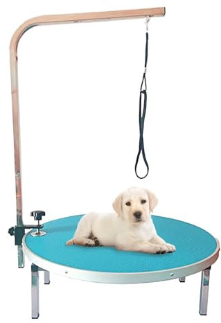 Hundefriseur Tisch 60 * 15cm, 360° Drehung Hundehängematte, Verstellbarer Pflegearm, Trimmtisch für Hunde für Katzen und Hunde(Green)