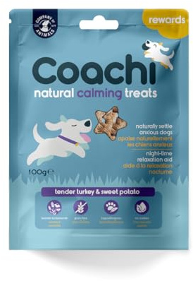 Coachi Naturliga Lugnande Godbitar för Hundar | Kalkon, 100 g | Spannmålsfritt och allergivänligt hundgodis | Lugnande effekt | Ugnsbakat | Passar hundar och valpar från 8 veckors ålder
