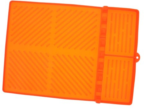 Tapis de Grille en Silicone pour Barbecue, 16x11 Pouces, Orange | Spatules et Outils de Cuisson, Garde le Plan Propre, Compatible Lave-vaisselle, Nettoyage Facile