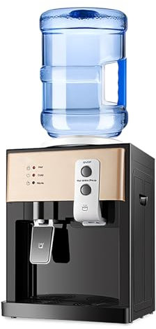 Compact Countertop Water Cooler Dispenser for Kitchen or Office Hot & Cold Water Reliable and Easy to Set Up Champagne Gold Design