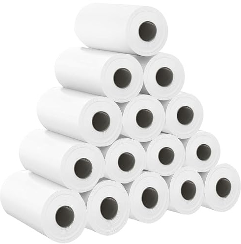 15 Rolls Kids Camera Paper Refills, HD Clear Printing Inkless Roll Paper Universal Fit for Child Instant Print Cameras & Mini Bluetooth Photo Printers