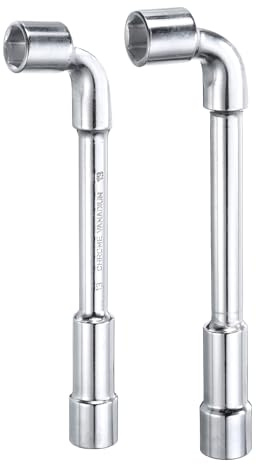 QUARKZMAN 2 Stück L-förmiger Winkel-Sechskantschlüssel 13mm 14mm Hochleistungs-Kohlenstoffstahl Doppelseitiger metrischer 6-Punkt-Rohrsteckschlüssel für Reparaturen, Pipelineund Autowartung