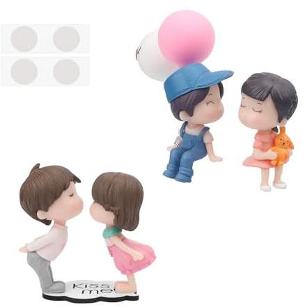 HASLED Niedliches Armaturenbrett Ornament (2 Stück) - üße Cartoon-Paare Action-Figur Ballon-Ornament Figuren Paar Puppen Mit Ballon für Mädchen und Jungen