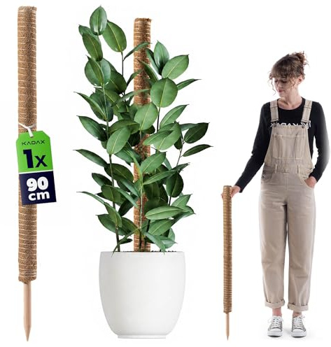 KADAX Monstera Tuteur – Tuteur en fibre de coco (90 cm), tige de coco et bâton de mousse pour plantes d'intérieur, aide à l'escalade et support pour plantes d'intérieur et d'extérieur