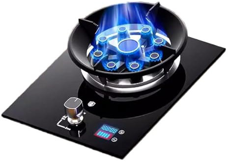 THEGA Stufa A Gas Portatile per Interni - Fornello A Gas in Vetro Temperato da 5,2 KW, Fornello da Cucina per La Casa con Funzione Timer(LPG)