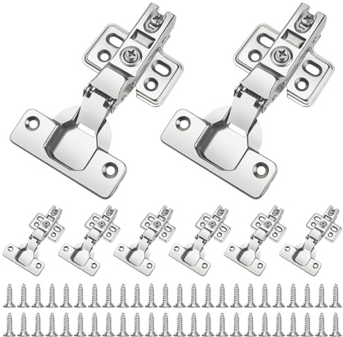 HHXUUAN Scharniere für Schranktüren 8 Stück, Mittelanschlag Schrankscharniere Öffnungswinkel 110° Softclose Scharnier Topfscharnier 35mm für Küchenschrank Schranktür.
