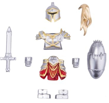 BlocteckToy Militär Waffen Set, Mittelalterliches Ritter-Rüstungs- und Waffen-Zubehörset Für Erwachsene und Jugendliche geeignet, Kompatibel Aller großen Marken (10-teilig)
