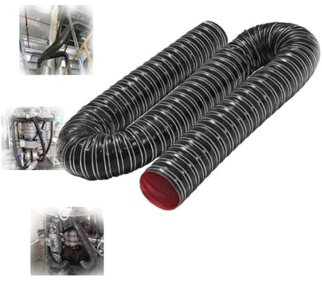 ZIUSFAC Luftkanalschlauch Flexiblem Lüftungsschlauch Trockner Flexschlauch 89mm 115mm 127mm Auto-Lufteinlassrohr Länge 1-10m Luftansaugschlauch Für Automobil, Schwarz(2m/6.6ft,80mm-3 1/8in)