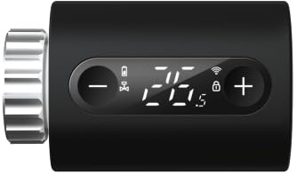sanicomfort Smart Thermostatkopf WiFi Schwarz – Heizungsregler WLAN Intelligentes Raumthermostat für Heizkörper, Energie sparen & Temperatursteuerung via Smart Life App
