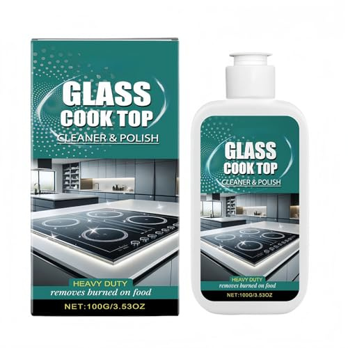 Glass Stove Top Cleaner Polish & Scratch Remover,Ceramic Hob Cleaner Spray,Heavy Duty Cooktop C/leaner and Polish,Glass Cooktop Polishing Liquid,Quartz Worktop, Oven & Stove G/lass C/leaner