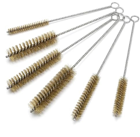 5Pcs Wire Brush,Pipe Brush Flexible Long Handle Small Brushes Bristles | Pipe Cleaning Supplies 6 8 10 12 15mm Mini Wires Brushs Set Auto Parts, Bottles, Tubes