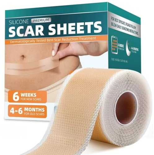 Silicone Scarpin Roll, 1,5 m – Cerotto flessibile e riutilizzabile per la cura di cicatrici post-operatorie, da parto cesareo, da ustioni e traumi