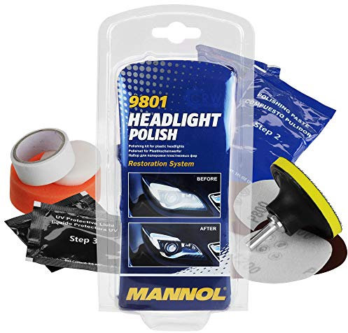 MANNOL Scheinwerfer Aufbereitungs Set Polierset für Plastikscheinwerfer