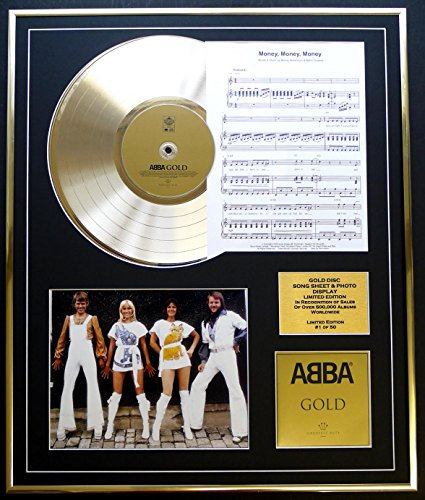 EC ABBA/CD Gold DISC UND Photo UND Song Sheet Display/Limitierte Auflage/COA/Album Gold/Song Sheet Money, Money, Money