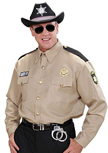 shoperama Sheriff-Hemd für Herren Kostüm Police Cop Highway Patrol Polizei Polizist Ranger Uniform USA
