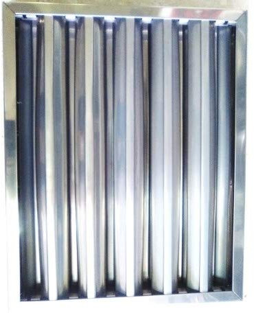 RO Linea Blanca ® Filtro Lamas 490x490x48 Mm Acero Inox AISI 304 Para Campana Industrial Hosteleria Lavable Lavavajillas Drenaje Lamas Inclinadas Pomo Sujeccion Recambio Universal Seguridad Casa