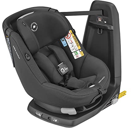 Bebeconfort Axissfix Air Seggiolino Auto Isofix con Airbag Integrati, Girevole 360 e Reclinabile, R129 I-Size, 4 Mesi- 4 Anni, Colore Authentic Black