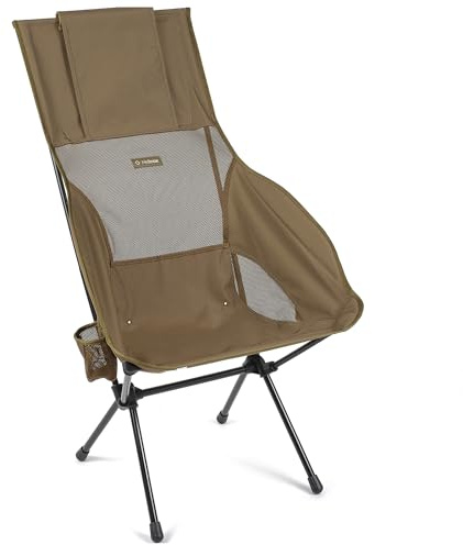 Helinox Savanna Klappbarer Campingstuhl mit hoher Rückenlehne, 1.8 kg, Bequeme Outdoor-Stühle, Picknick, Coyote Tan